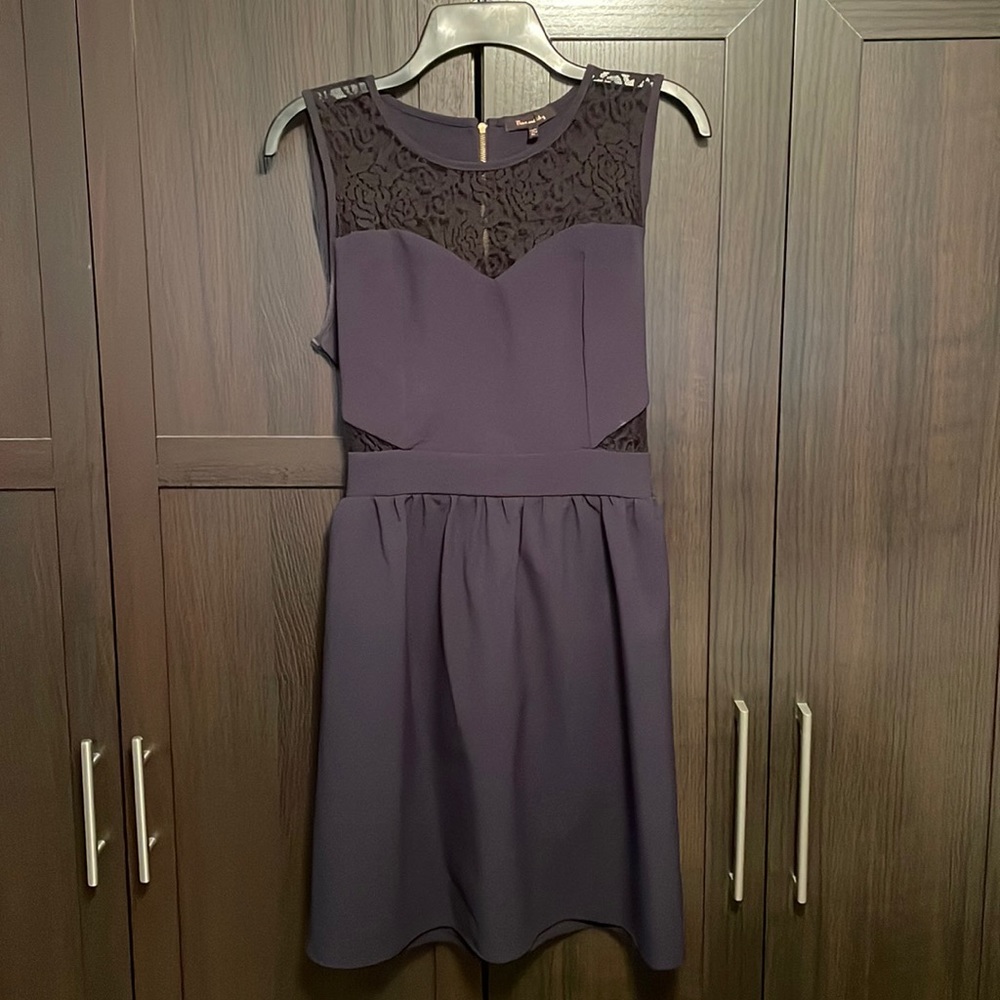 Navy Blue and Black Lace Dress